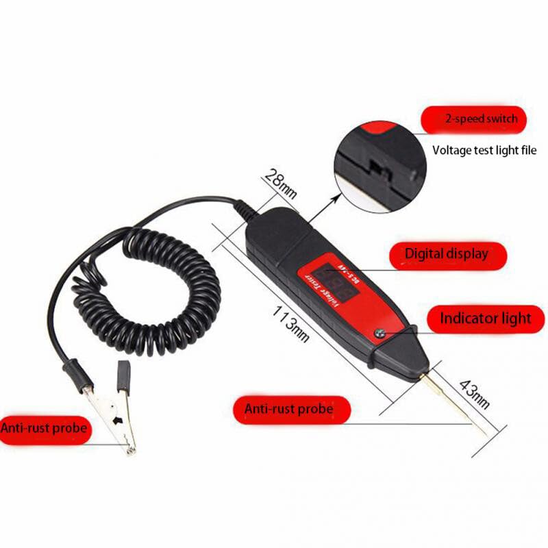 ya 16 10.20 baidi Automotive Voltage Detector Test Pen 1.65m Extended Spring Wire with Switch 5-36V