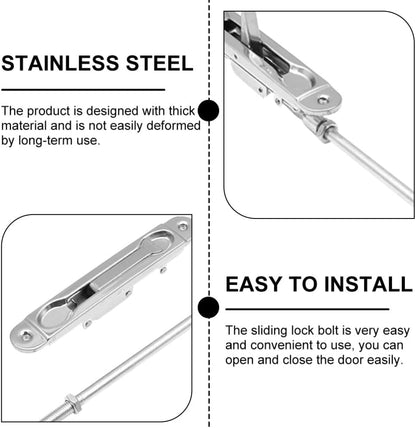 ya 26 10.21 baidi 2 Sets Fire Door Latch Stainless Steel Slide Bolt Spring.Loaded Lockable