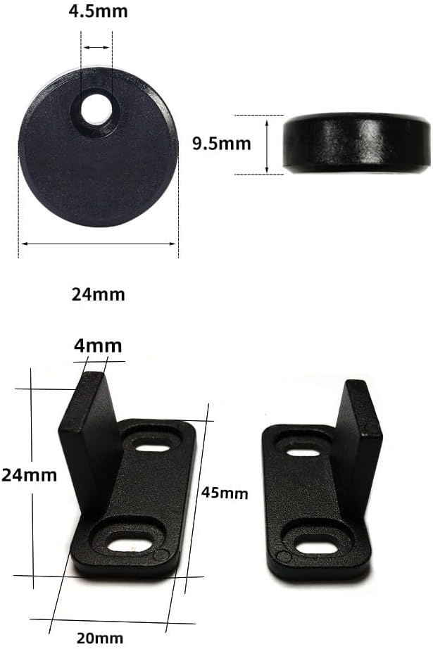 ya 26 10.21 baidi 1 Set Practical Barn Door Limiting Stopper Sliding Door Floor Guide (Black)