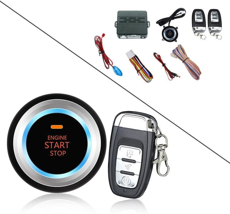 ya 3 8.24 baidi Car Alarm System Security Button Remote Control Engine Start Lock+LED Induction Light