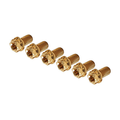 ya 9 10.24 6pcs Bolts Torx Head Flange Screws M6x35mm for Motorcycle Bicycle Gold