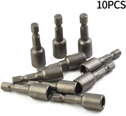 ya 26 10.21 baidi Nut Setter 10pcs Set Nut Driver 8mm 5/16 Socket Adapter Hex Drill Bit Nobby-2