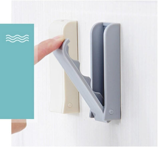ya 26 10.21 baidi 2 PCS Clothes Hook Folding Adhesive Wall Hooks Space Saving Hanger for Hanging-2