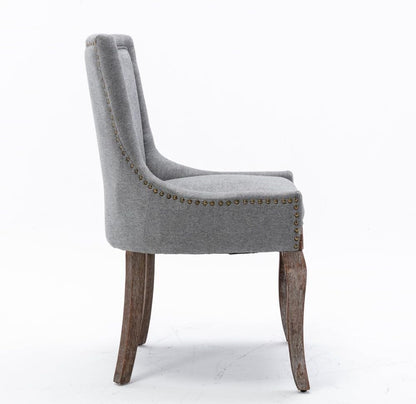 ya 28 10.13 baidi Gray Furniture Side Dining Set of 2 Thickened Fabric & Solid Wood Legs