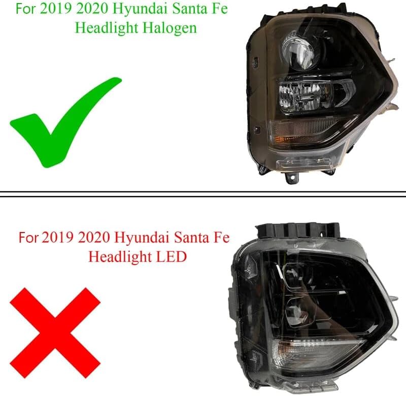 ya 6 8.24 baidi Left Halogen Front Bumper Fog Light Assembly for Hyundai Santa Fe 2019 2020
