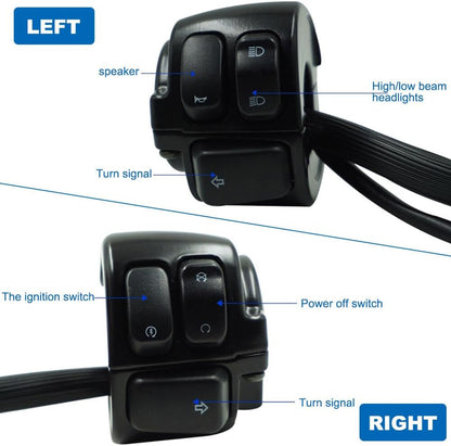 ya 4 8.24 baidi Pair Motorcycle Handlebar Switches Control and Wiring Harness with for Harley