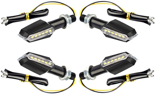 ya 4 8.14 4pcs Motorcycle Bicycle LED Turn Signal Indicator Flashing Light Amber for Honda 