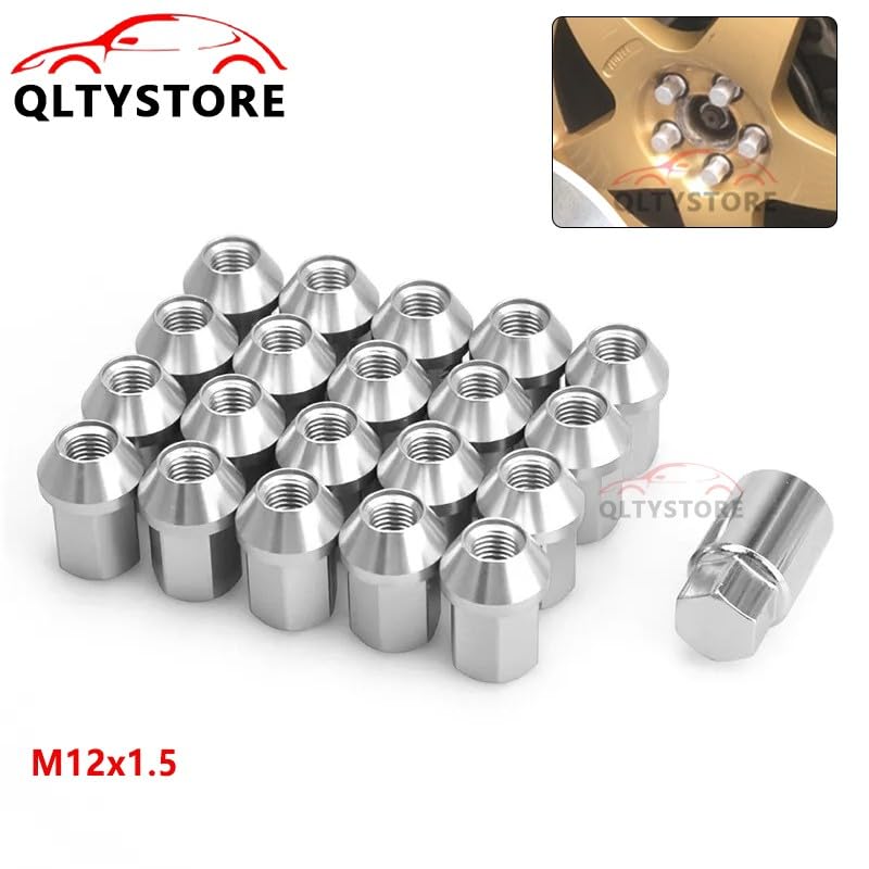 ya 10 9.16 baidi M12x1.5 16Pcs 35mm Close End Lug Nuts + 4Pcs Anti Theft Wheel Lock Nut Aluminum