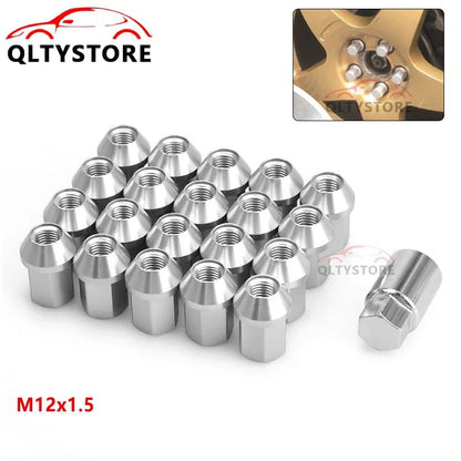 ya 10 9.16 baidi M12x1.5 16Pcs 35mm Close End Lug Nuts + 4Pcs Anti Theft Wheel Lock Nut Aluminum