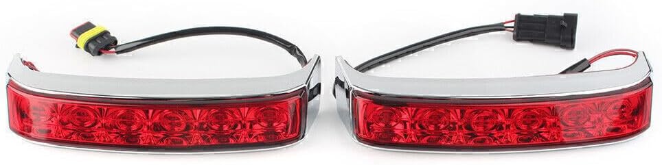 ya 10 9.16 zhengce For Harley 2014-2019 2x LED Saddlebag Brake Taillight Chrome Housing/Red Le
