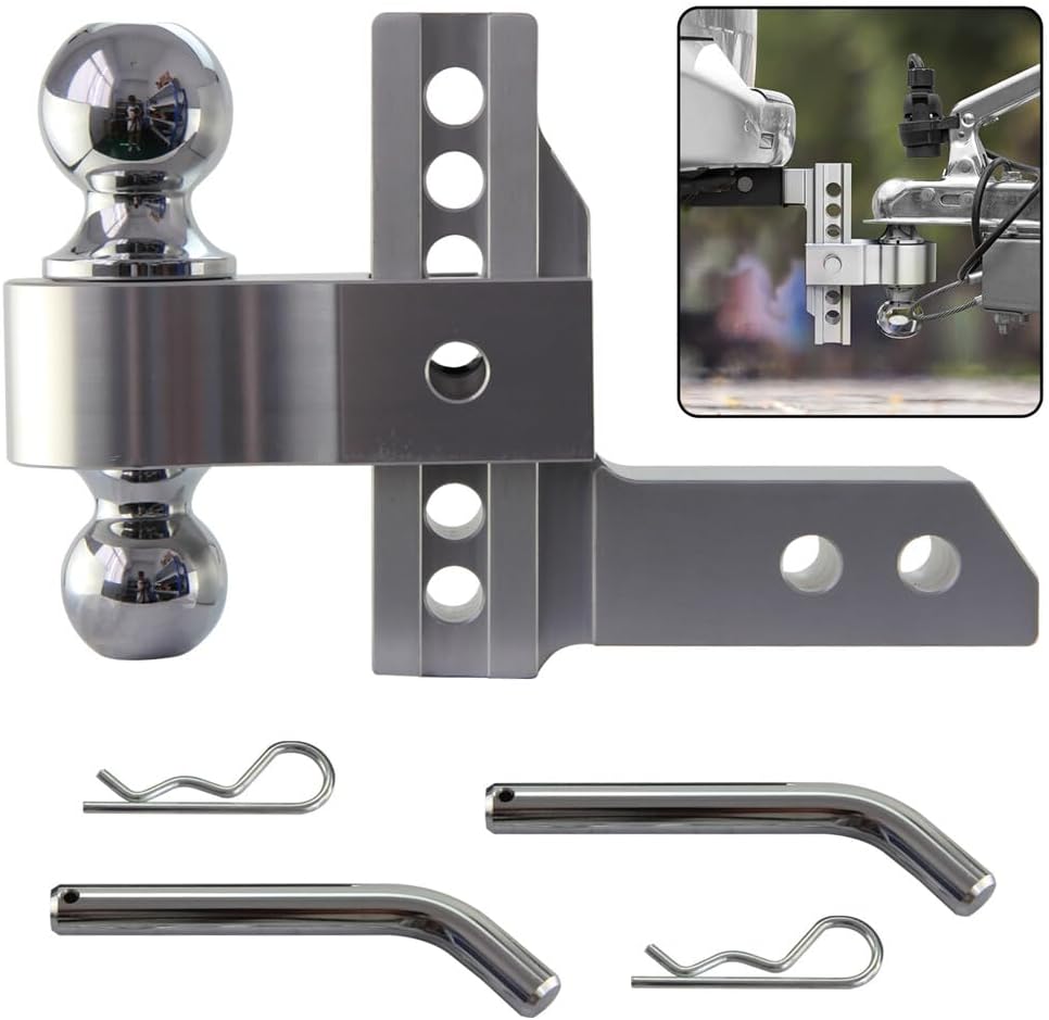 ya 4 8.8.2 2'' Receiver 6'' Drop/Rise Towing Hitch Dual Ball Trailer pins 2 &2-5/16''