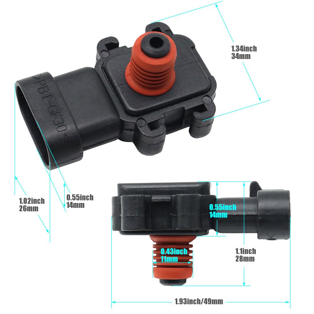 ya 4 8.8 MAP Manifold Absolute Pressure Sensor Fits for Chevrolet for Buick for Cadillac 9359409