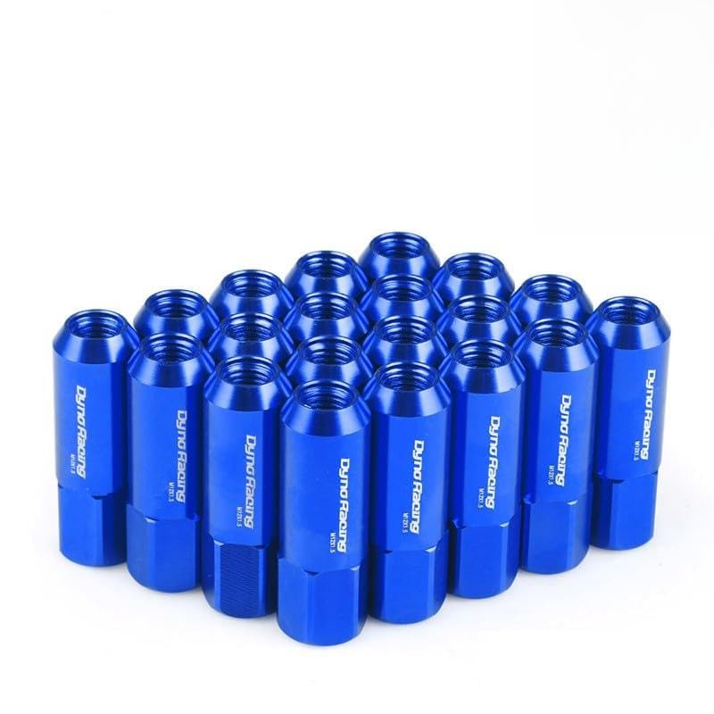 ya 10 9.16 baidi 20Pcs M12X1.5 60MM Extended Tuner Racing Wheel Lug Nuts Forged Blue Aluminum