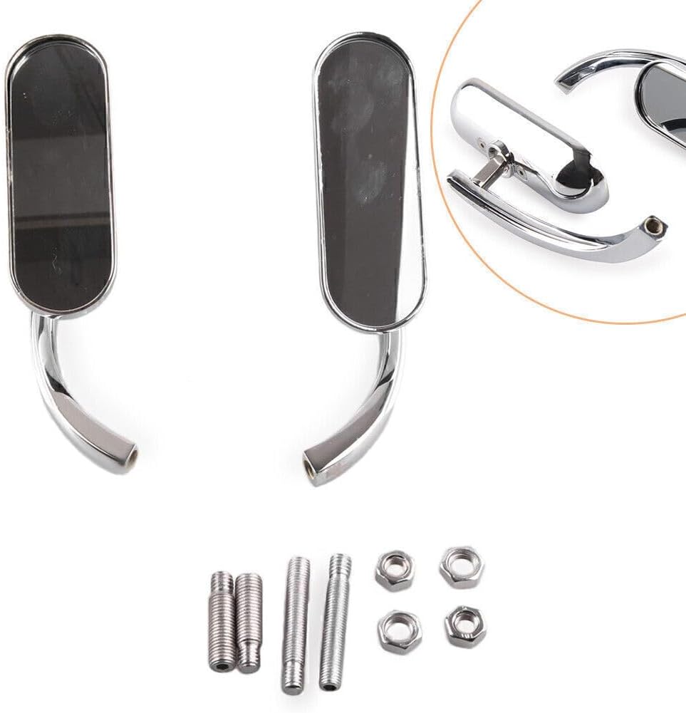 ya 2 8.15 Chrome Oval Rearview Side Mirror for Harley-Davidson Road King Fatboy Dyna