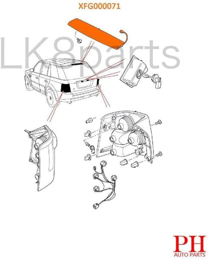 ya 7 8.24 baidi for Range Rover Sport 2006-2009 Third Brake Stop Light XFG000071
