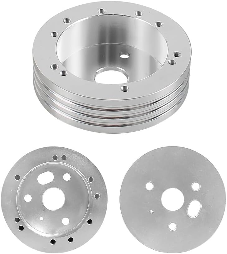 ya 4 8.8.2 5&6 Hole Steering Wheel Polishe Hub Adapter Flaming River Ididit Universal for Chevrolet Silver 