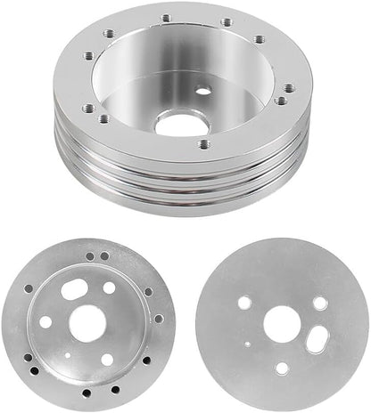 ya 4 8.8.2 5&6 Hole Steering Wheel Polishe Hub Adapter Flaming River Ididit Universal for Chevrolet Silver 