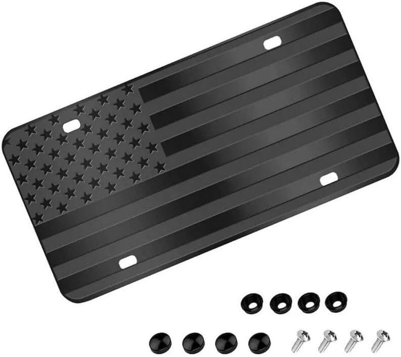 ya 9 10.24 Car License Plate Frame Cover Hood Cap Rear Boot 2 Hole Slim Black for Hond