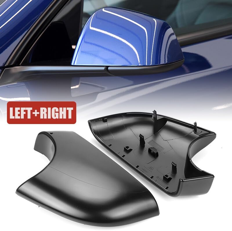 ya 11 9.14 baidiPAIR Left+Right Side Door Wing Mirror Cover Lower Holder For for Tesla for Model y Black