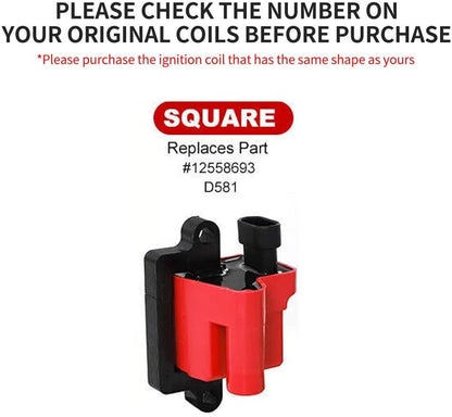 ya 9 10.24 8-pack square ignition coil + spark plug wire suitable for Chevrolet for GMC 4.8L 5.3L 6.0L 8.1L-