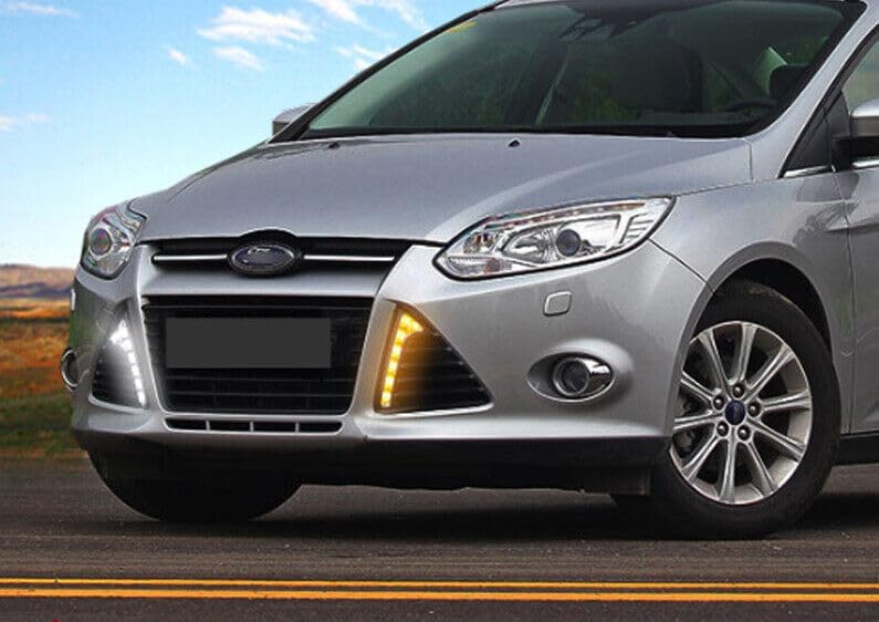 ya 7 8.24 baidi LED Front Bumper Lamp Refit Day Running Light Turn Lamp Car for Ford Focus 12-14