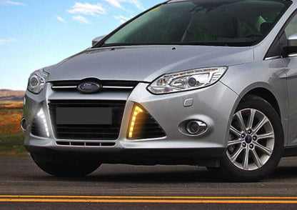 ya 7 8.24 baidi LED Front Bumper Lamp Refit Day Running Light Turn Lamp Car for Ford Focus 12-14