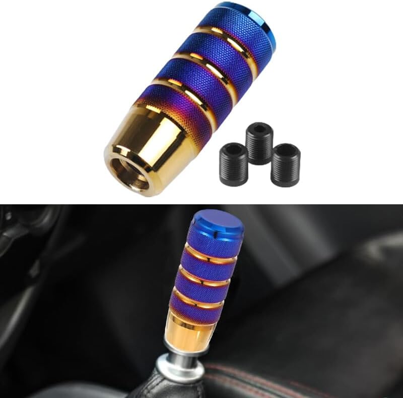 ya 11 9.14 baidi95mm Non-Slip Gear Stick Shifter Knob Alloy for MAN ual Transmission Grilled Blue