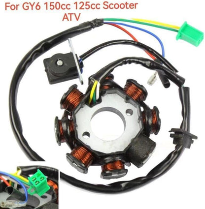 ya 2 8.24 baidi 8-pole DC ignition stator magnetic coil generator suitable for GY6 150cc 125cc scooter