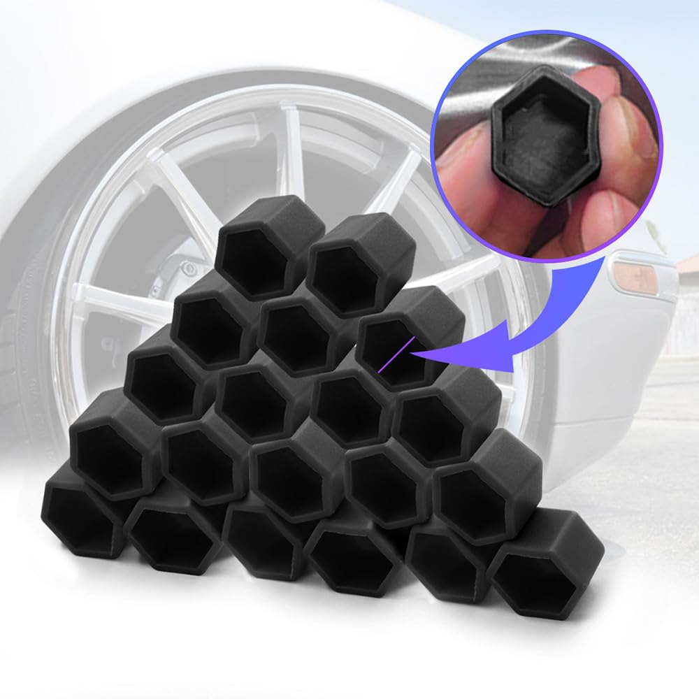 ya 10 9.16 baidi 20PCS 21mm Silicone Car Wheel Nut Lug Hub Covers Bolt Cap Dust Cover Protector
