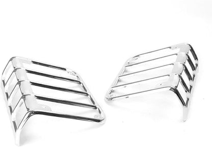ya 4 8.14 Pair Chrome Steel Rear Tail Light Guard Cover for Jeep for Wrangler JK 2007-2016