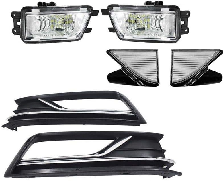ya 9 10.24 Set for VW for Passat B8 2016-2019 Front Fog Lamp Light+Grille Cover+Trim