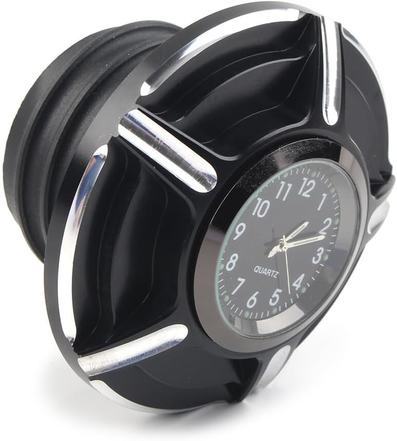 ya 4 8.10 Motorcycle Billet Aluminum Gas Cap Fuel Tank Cover with Watch For Harley