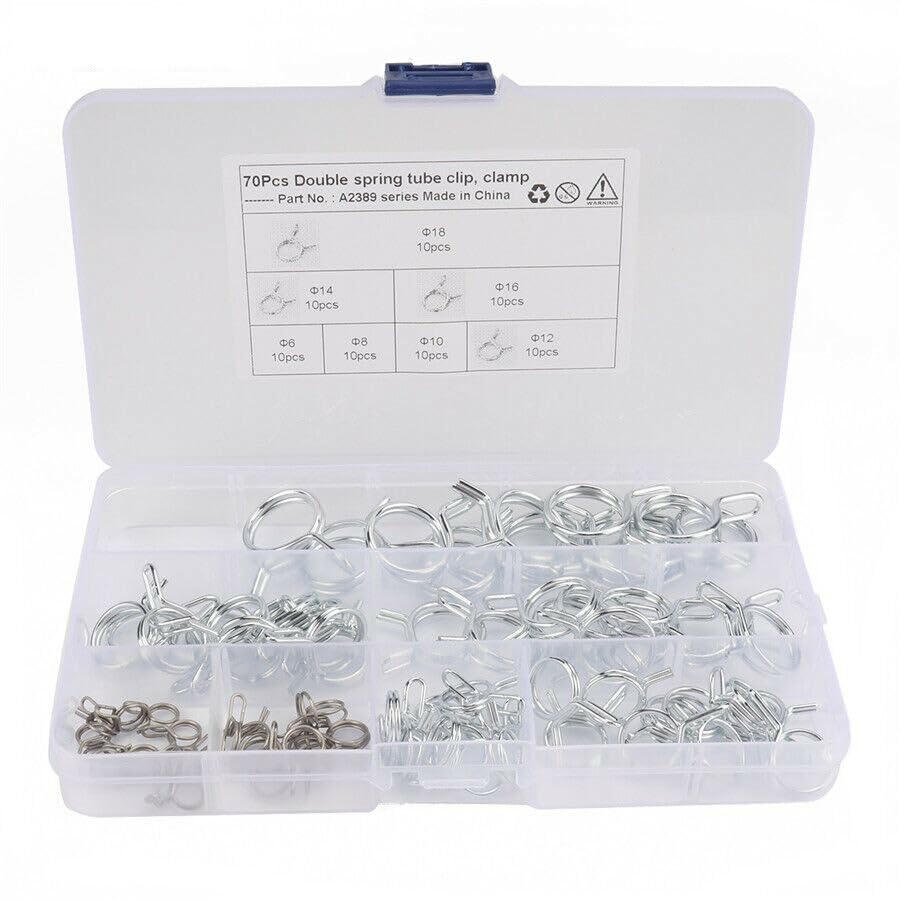 ya 6 8.14 70pcs ¦µ6-¦µ18 Spring Clip Vacuum Fuel Oil Hose Line Band Clamp Motorcycle ATV