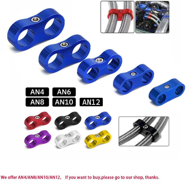 ya 4 8.24 baidi 4-8Pcs AN6 Hose Separator Clamp Fitting Connector Oil Fuel Hose Line Adapte