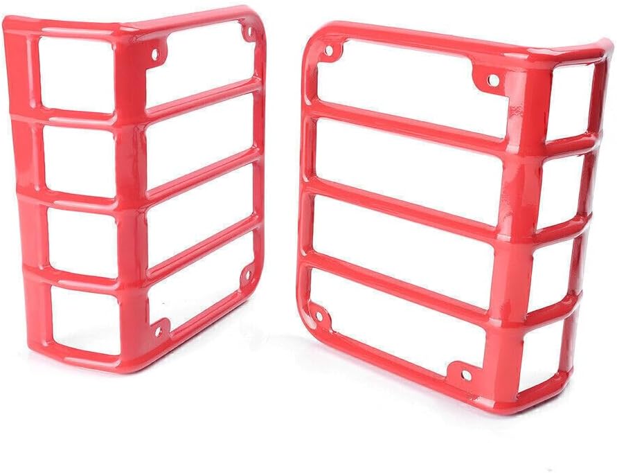 ya 10 9.16 zhengce 2x Red Rear Tail Light Lamp Guard Cover Fit 2007-2017 16 for Jeep for Wrang