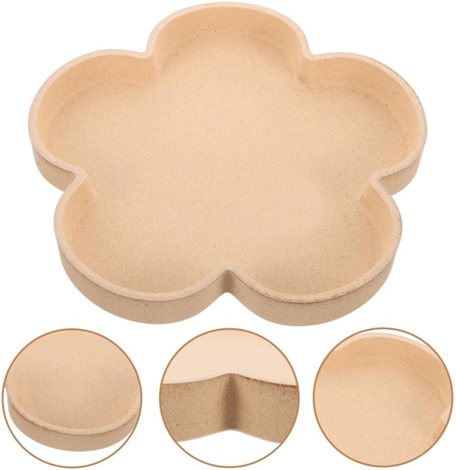 ya 5 8.10 Pot Flower-shaped Tray Office Table Decorative Wood Tea Serving Food