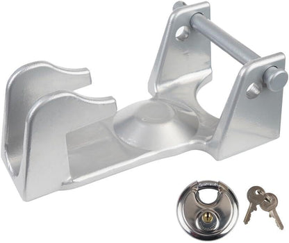 ya 4 8.8.2 TL-50 Gooseneck Hitch Lock W/Key Padlock for RVs Livestock Hauler Trailer Silver