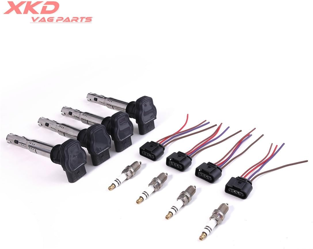 ya 9 10.24 4X 1.8T 2.0T Ignition Coil Spark plug Kit Fit for VW CC for Golf for Passat for Audi A4 A6