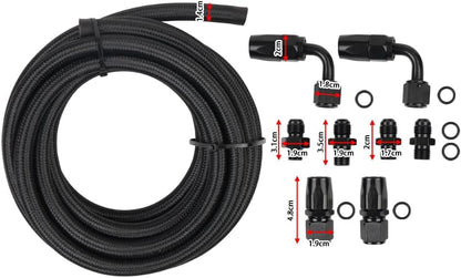 ya 10 9.16 baidi Automatic Transmission Cooler Line Kit 6AN Hose Line Kit Fit For 4L60E 4L65E Blk