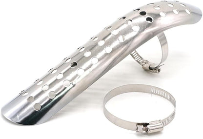 ya 4 8.8.2 Universal Silver Motorcycle Muffler Pipe Heat Shield Cover Heel Guard