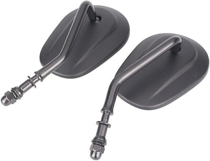 ya 2 8.15 Pair Oval Universal Motorcycle Rear View Mirrors for Harley Street Bob FXDB