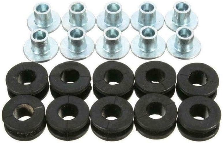 ya 4 8.10 10Pcs Motorcycle M6 Rubber Grommets Bolt Pressure Relief Cushion Kit Replacement