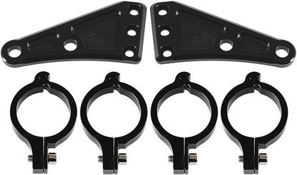 ya 2 8.15 CNC Headlight Lamp Mount Bracket for 41mm Fork Tubes Motorbike Universal Pair