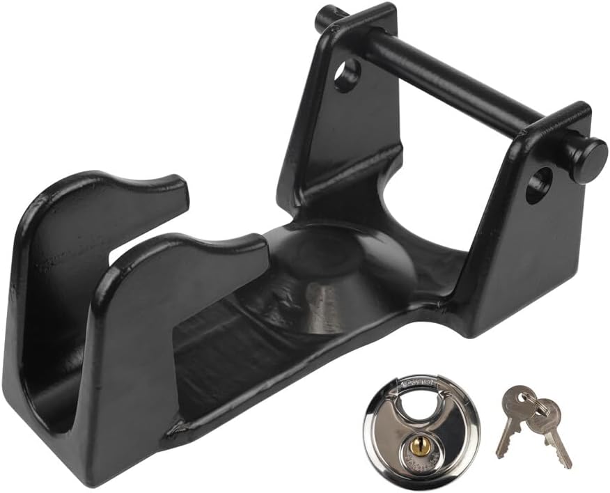 ya 4 8.8.2 TL-50 Gooseneck Hitch Lock W/Key Padlock for RVs Livestock Hauler Trailer Black