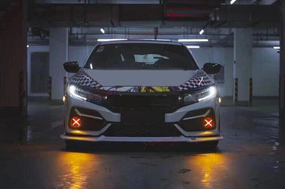 ya 4 8.10 2 * LED white front fog light and red daytime running light suitable for Honda 2016-2021 Civic