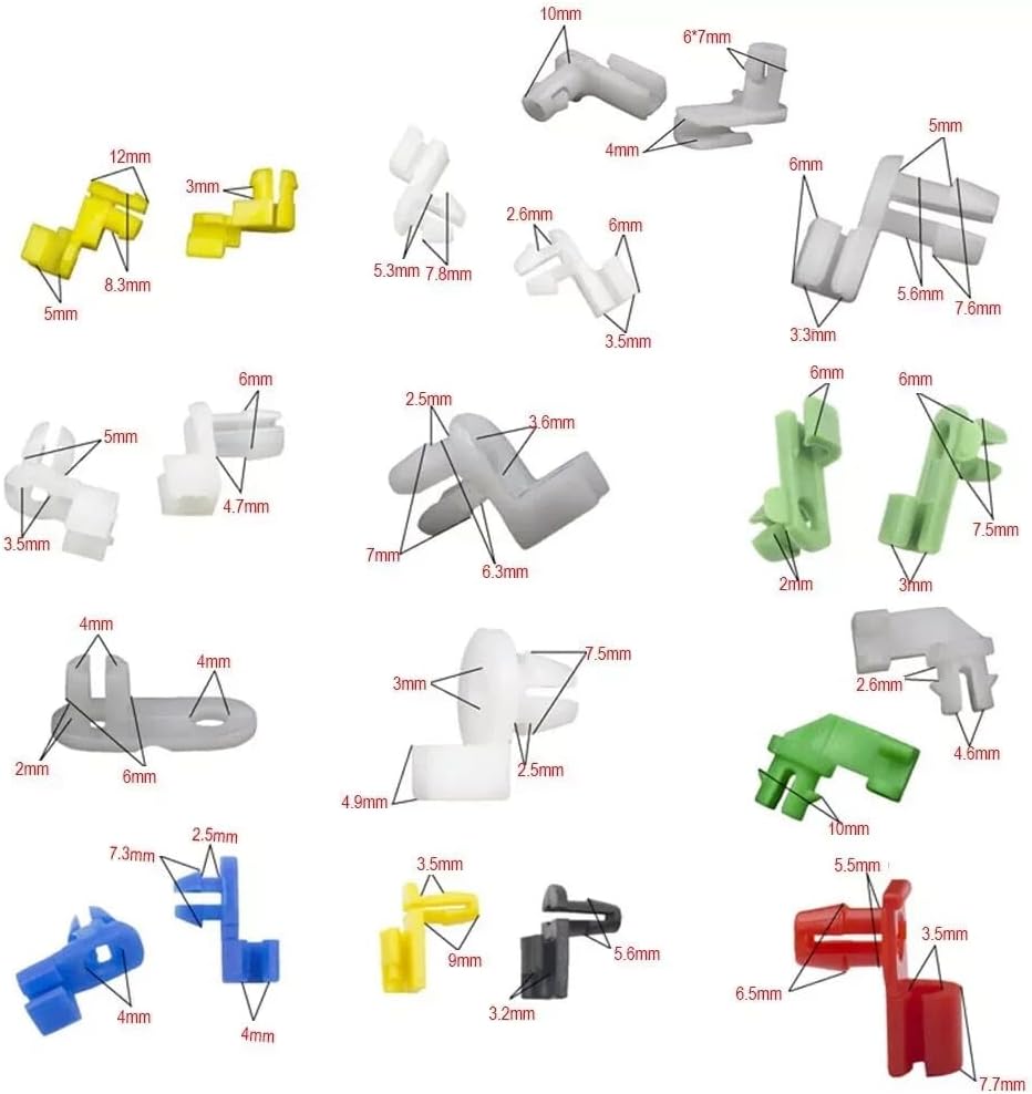 ya 10 9.16 baidi Car Universal 160Pcs Plastic Left Right Door Lock Rod Clip