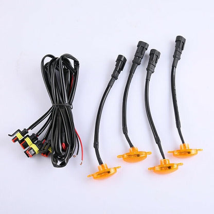 ya 7 8.24 baidi 4Pcs for Ford Escape 2013-2016 Front Grille LED Light Raptor Style Grill Trim