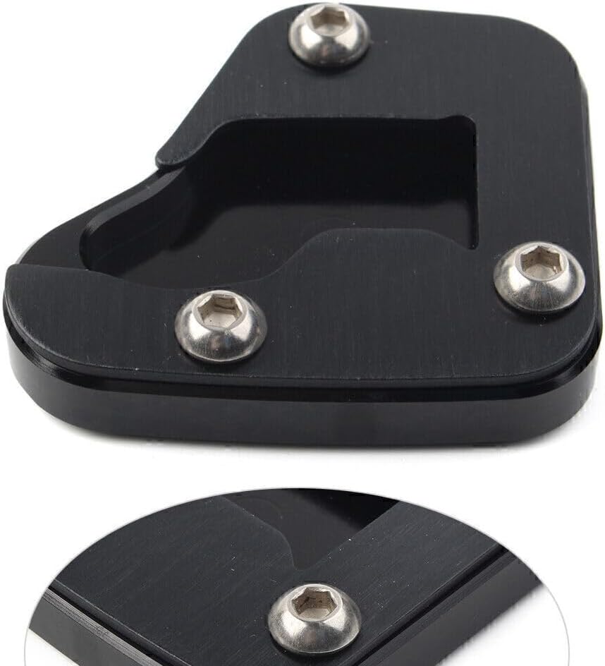 ya 4 8.8.2 Motorcycke Kickstand Sidestand Enlarge Plate Pad for Suzuki Hayabusa 08-19 Black