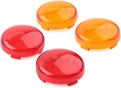 ya 13 9.15 baidi Turn Signal Light Cover Guard Amber+Red for Harley Touring Softail Dyna Fatboy