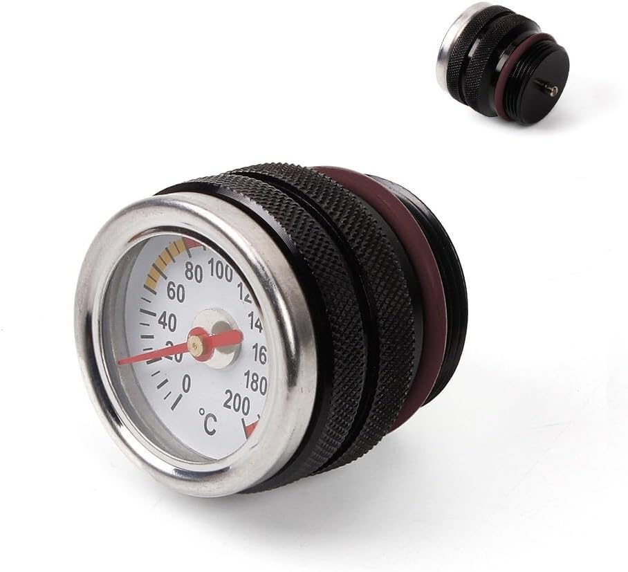 ya 4 8.14 Black M30x1.5 Oil Temp Temperature Gauge Filler Cap for Motorcycle 0-200 Ce